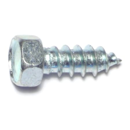 Midwest Fastener Sheet Metal Screw, 3/8" x 1 in, Zinc Plated Steel Flange Hex Head External Hex Drive, 10 PK 67713